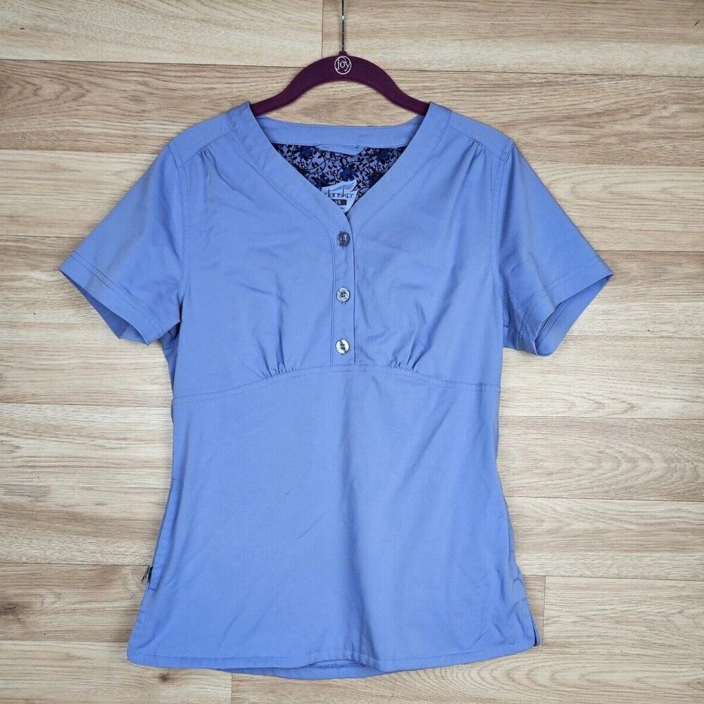 Dansko Ceil Blue Short Sleeve Scrub Top Women's XS